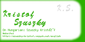 kristof szuszky business card